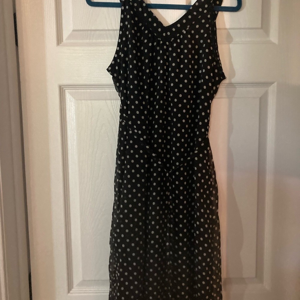 Motherhood Black and White Polka Dot Midi Dress
